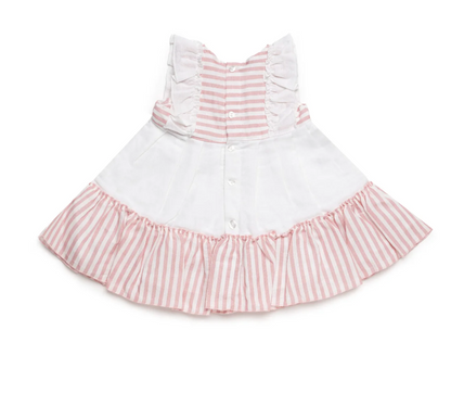 Vestido 2 Volantes Rayado Lazo JULIANA