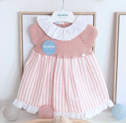 Vestido Cuerpo de Punto Tela Rayada JULIANA