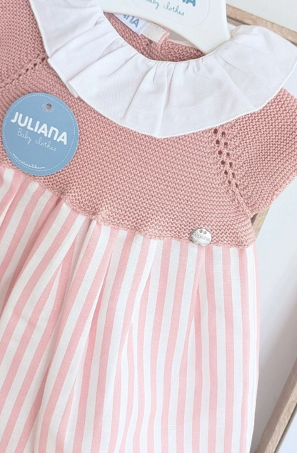 Vestido Cuerpo de Punto Tela Rayada JULIANA