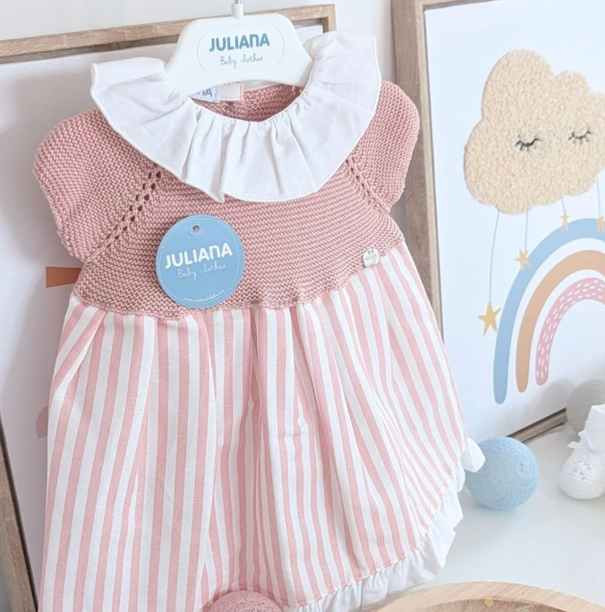 Vestido Cuerpo de Punto Tela Rayada JULIANA