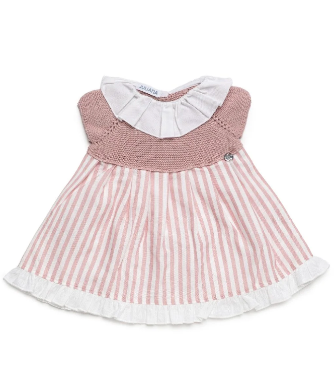 Vestido Cuerpo de Punto Tela Rayada JULIANA