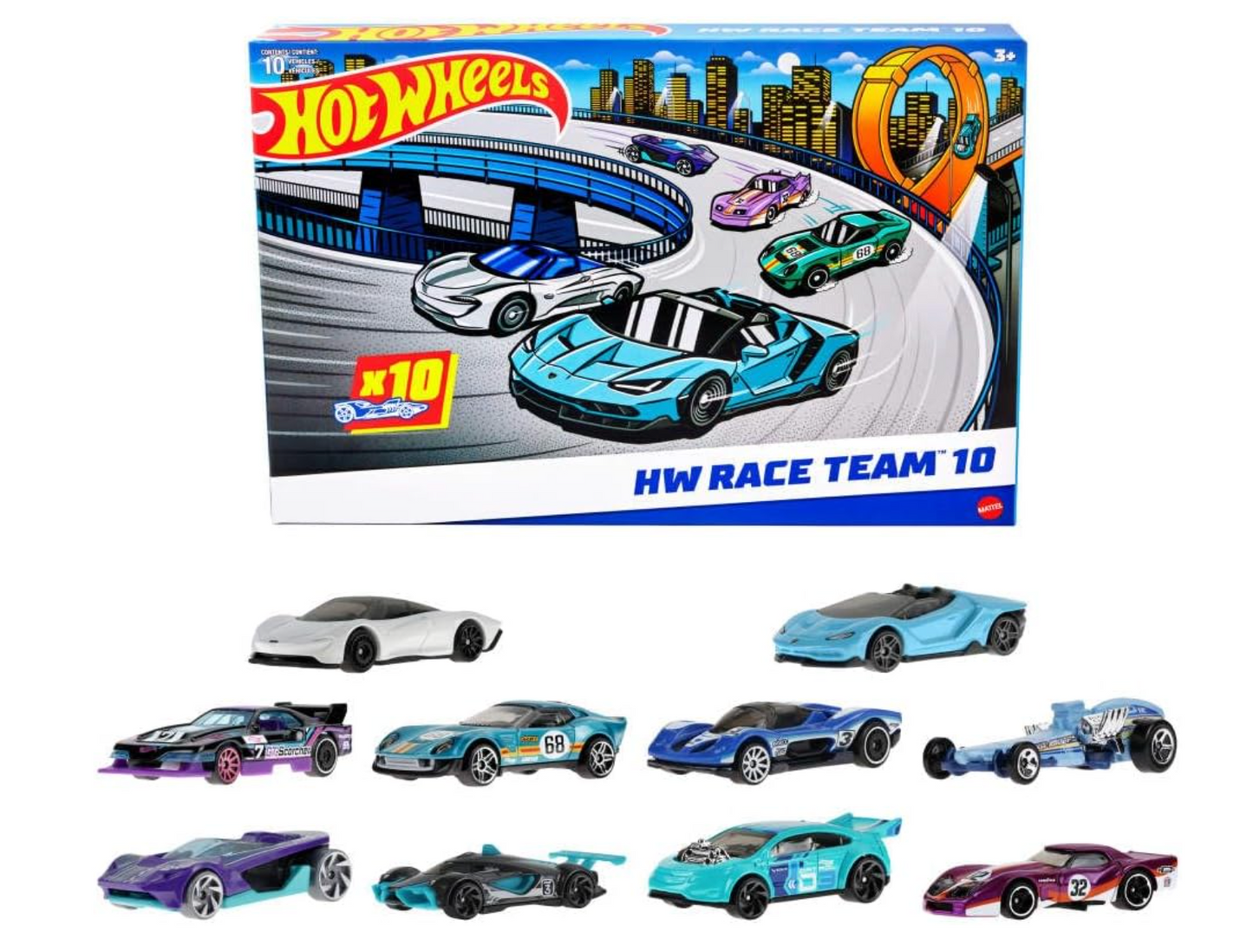 Hot Wheels Diecast Vehículo de Juguete, Paquete 10 Autos