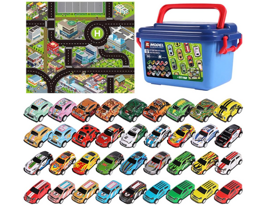 Caja Mini 36 Coches de juguete de Fricción