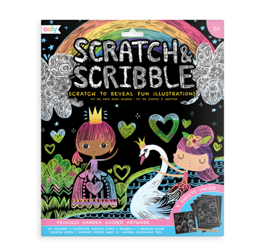 Kit de arte para rascar y garabatear Princess Garden