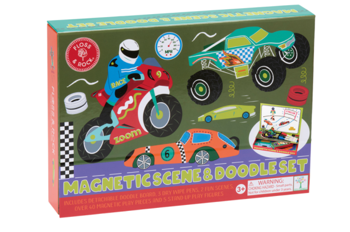 Escenario magnético y set de dibujo – Coches
