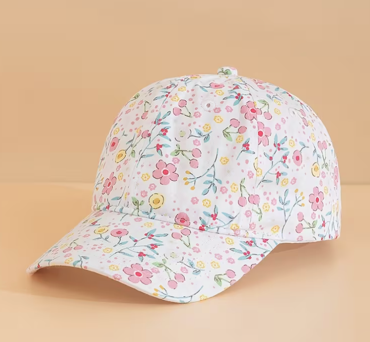 Gorra Niña Florecitas Blancas