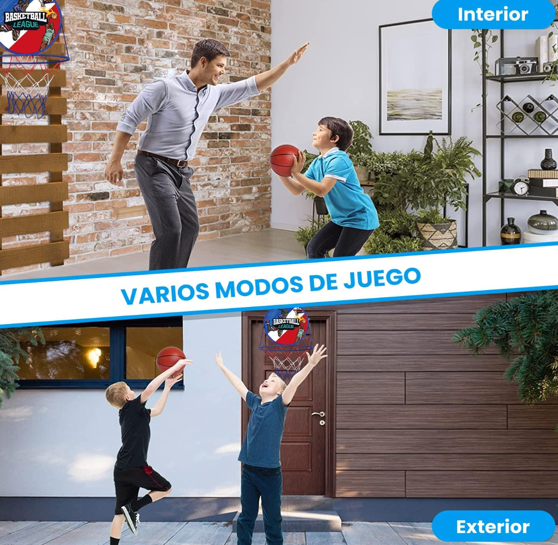 Canasta de Basquetbol para Pared con Juego de Dardos Plegable, 2 in 1