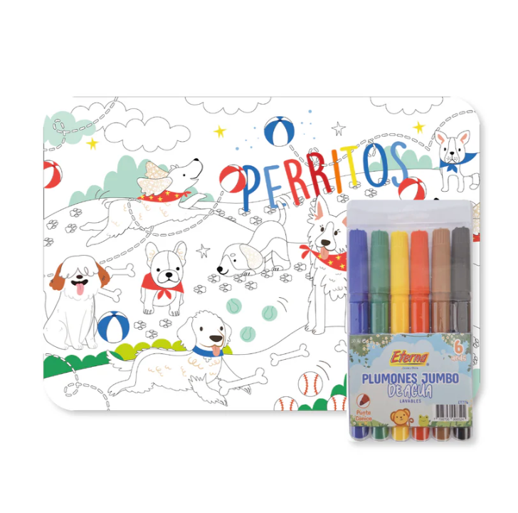 Mantel Para Colorear Perritos