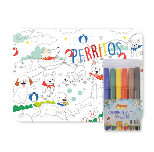 Mantel Para Colorear Perritos
