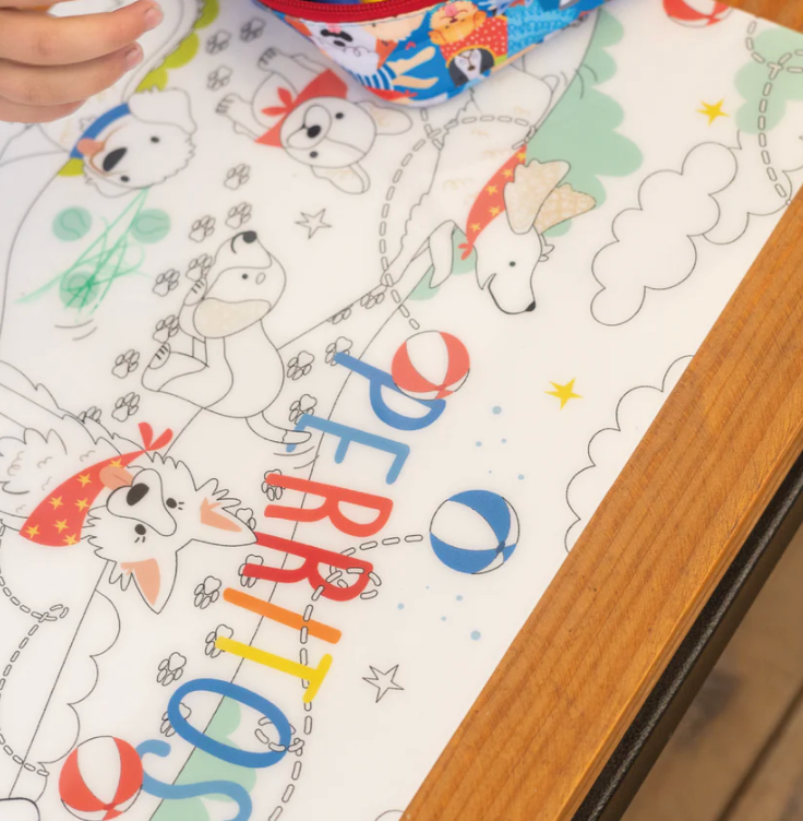 Mantel Para Colorear Perritos