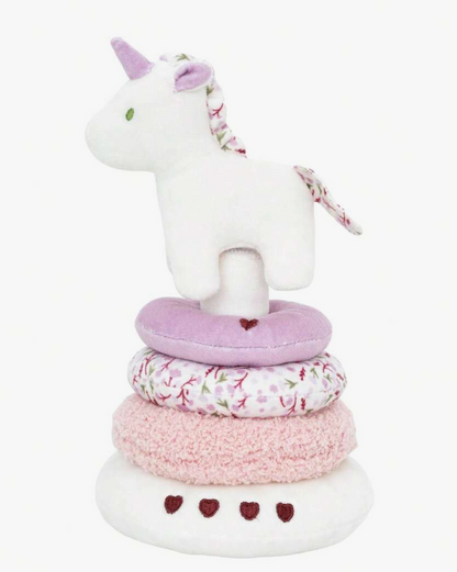 Set Apilable Peluche Unicornio Rosa Bebé