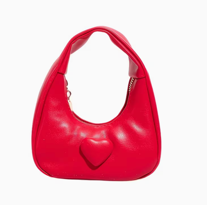 Bolso Corazon de Piel Roja