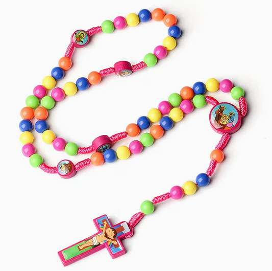 Collar de Rosario Cuentas Acrílicas Coloridas