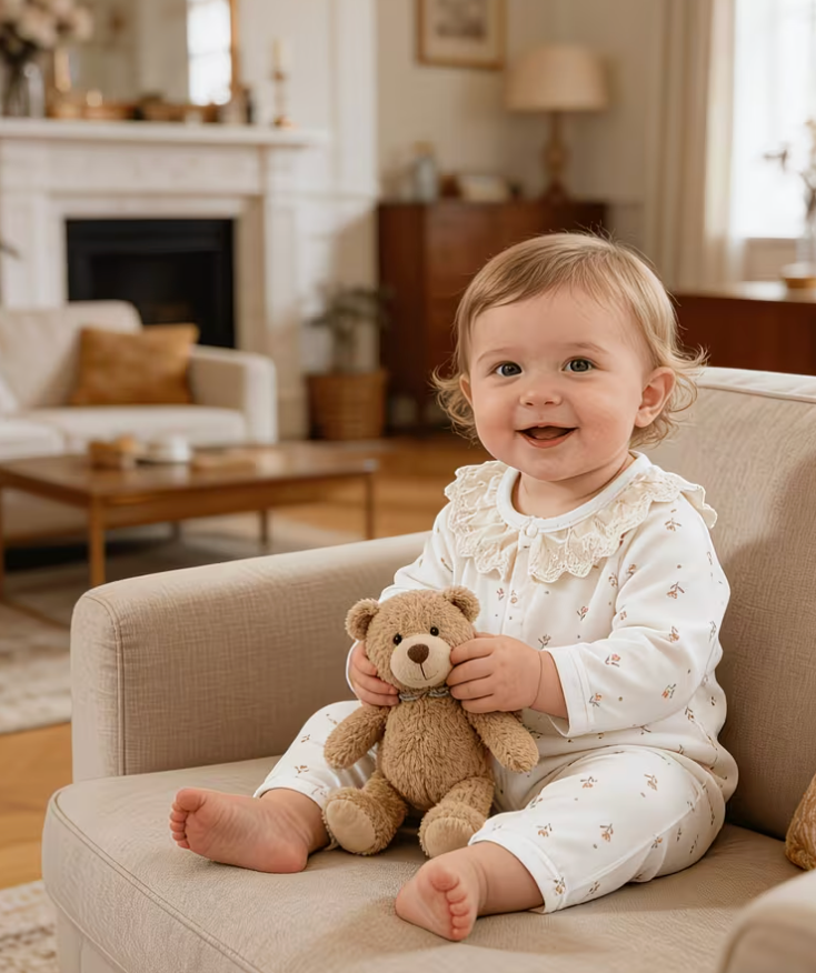 Mameluco Lyocell Bebé Niña GALUNT Corbata Blanca