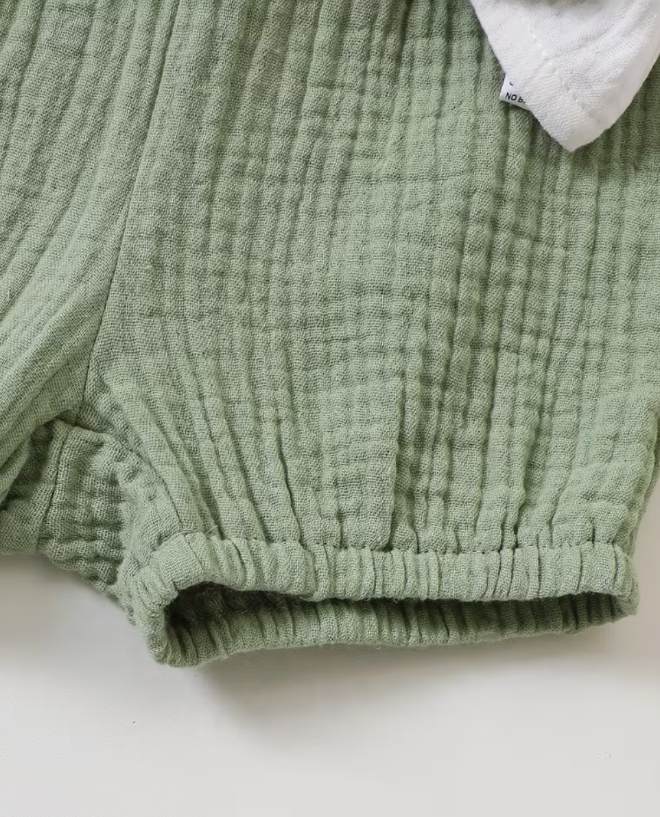 Conjunto Sin Mangas Dino Niño Matcha