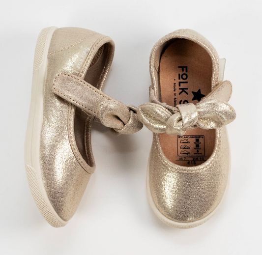 Flats Moño Dorado Bow Oro Ingles