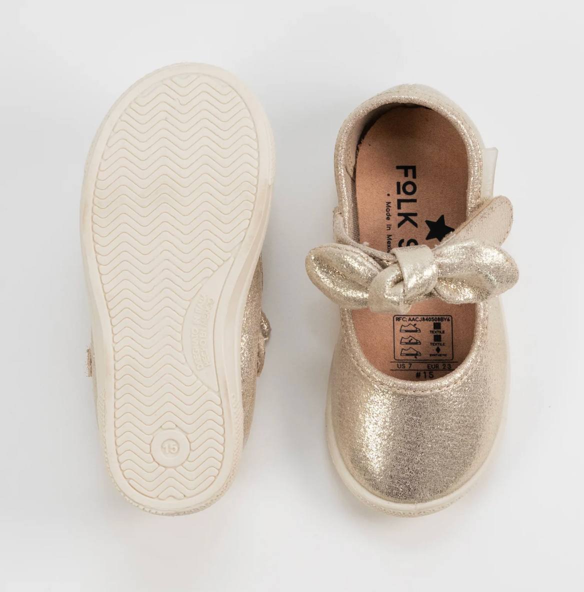Flats Moño Dorado Bow Oro Ingles