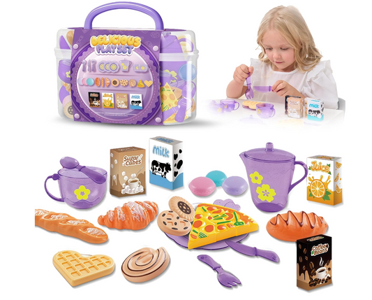 Juegos de Té para Niñas 25pcs Morado