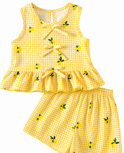 Conjunto de 2 Piezas  Shorts Limón Amarillo