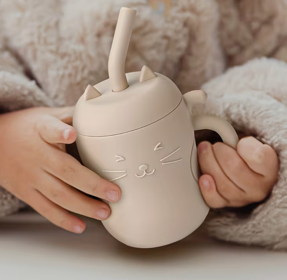 Taza de Aprendizaje para Bebés con Pajita y Tapa