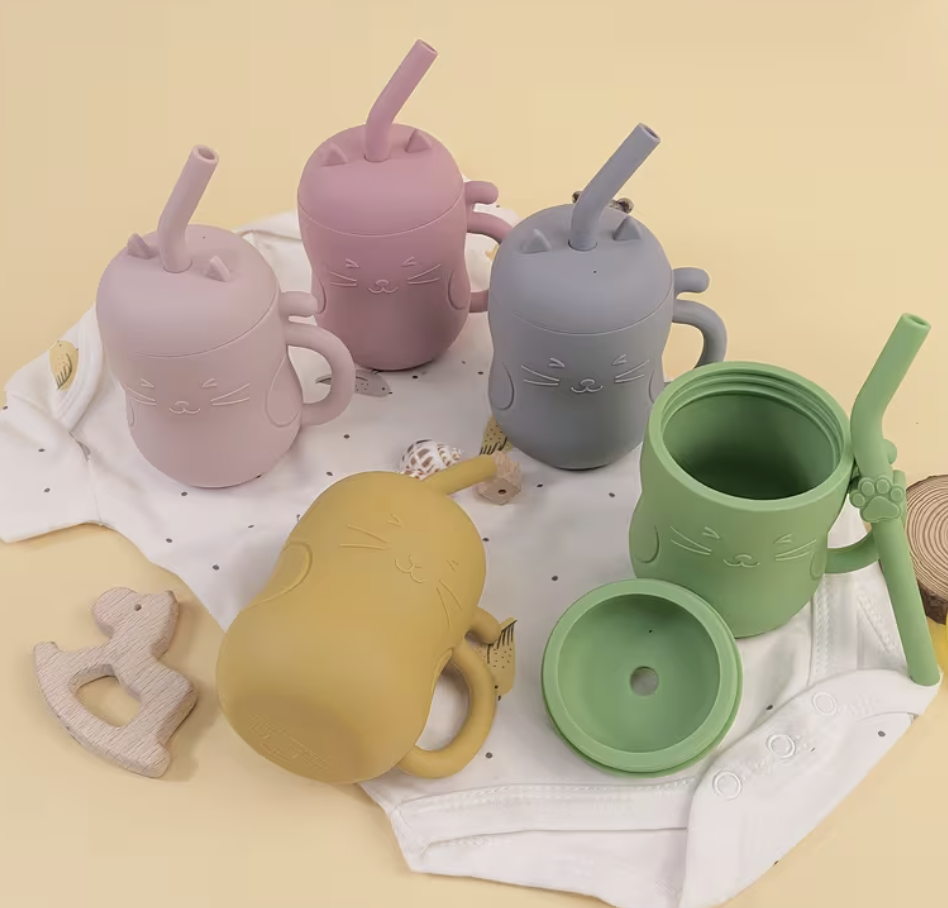 Taza de Aprendizaje para Bebés con Pajita y Tapa
