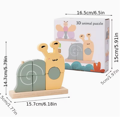 Puzzle 3D Animal - Recinto Tridimensional Estilo Caracol