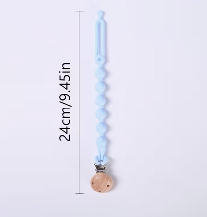 Clip Porta Chupón con Dije de Madera