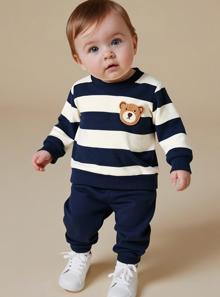 Conjunto Sudadera Terciopelo Oso Marino