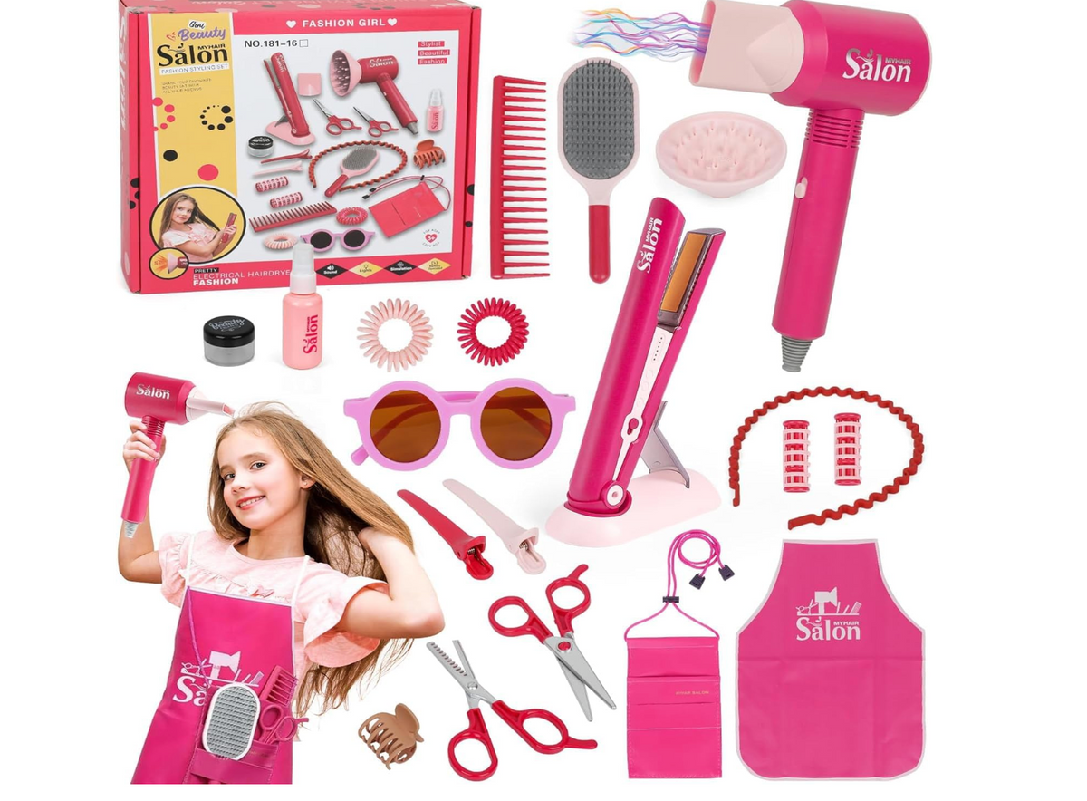 Set de Peluquería 18 Piezas con Secadora y Plancha