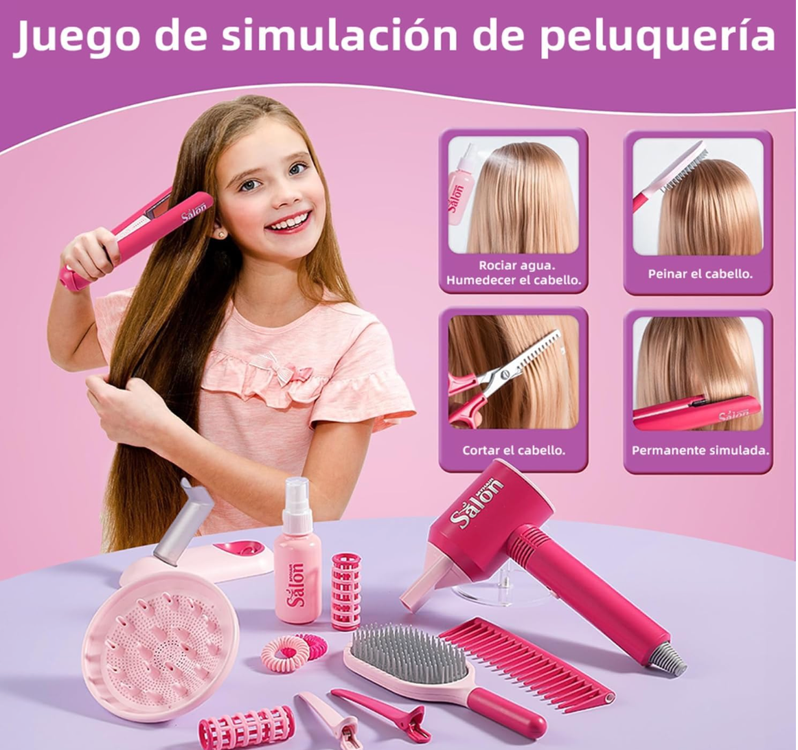 Set de Peluquería 18 Piezas con Secadora y Plancha
