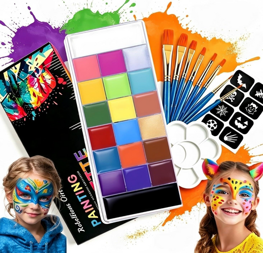 Maquillaje de Halloween 20 Colores con 10 Pinceles