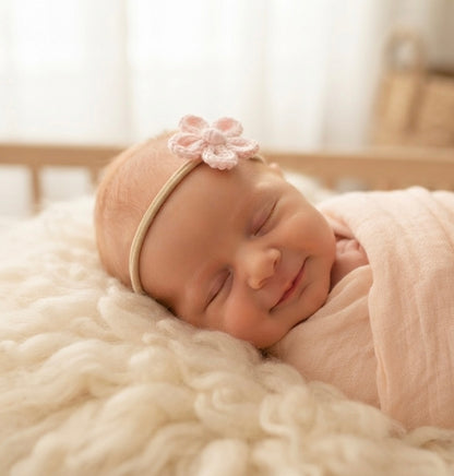 Emma - Bandita soft baby con moñito tejido