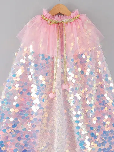 Capa de Hada Lentejuela Chica Rosa