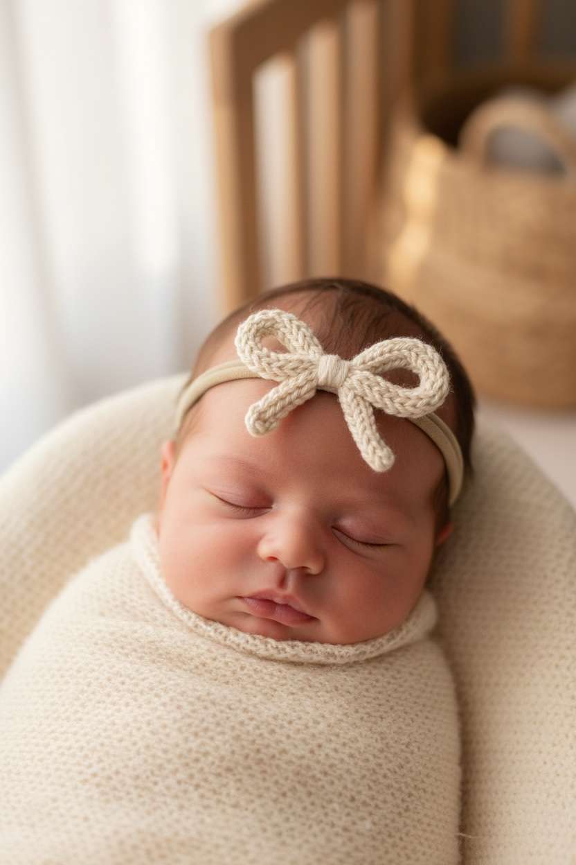 Micaela - Bandita Soft baby con Moñito Tejido