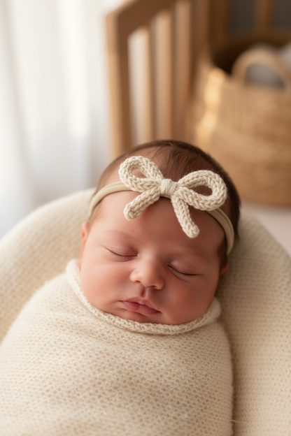 Micaela - Bandita Soft baby con Moñito Tejido