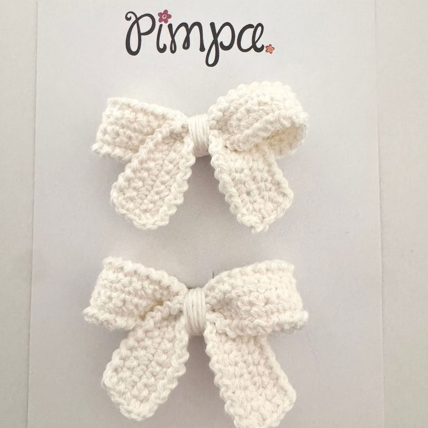 Moños Mini Carolina - Par de Pinzas con Moño Tejido Pequeño