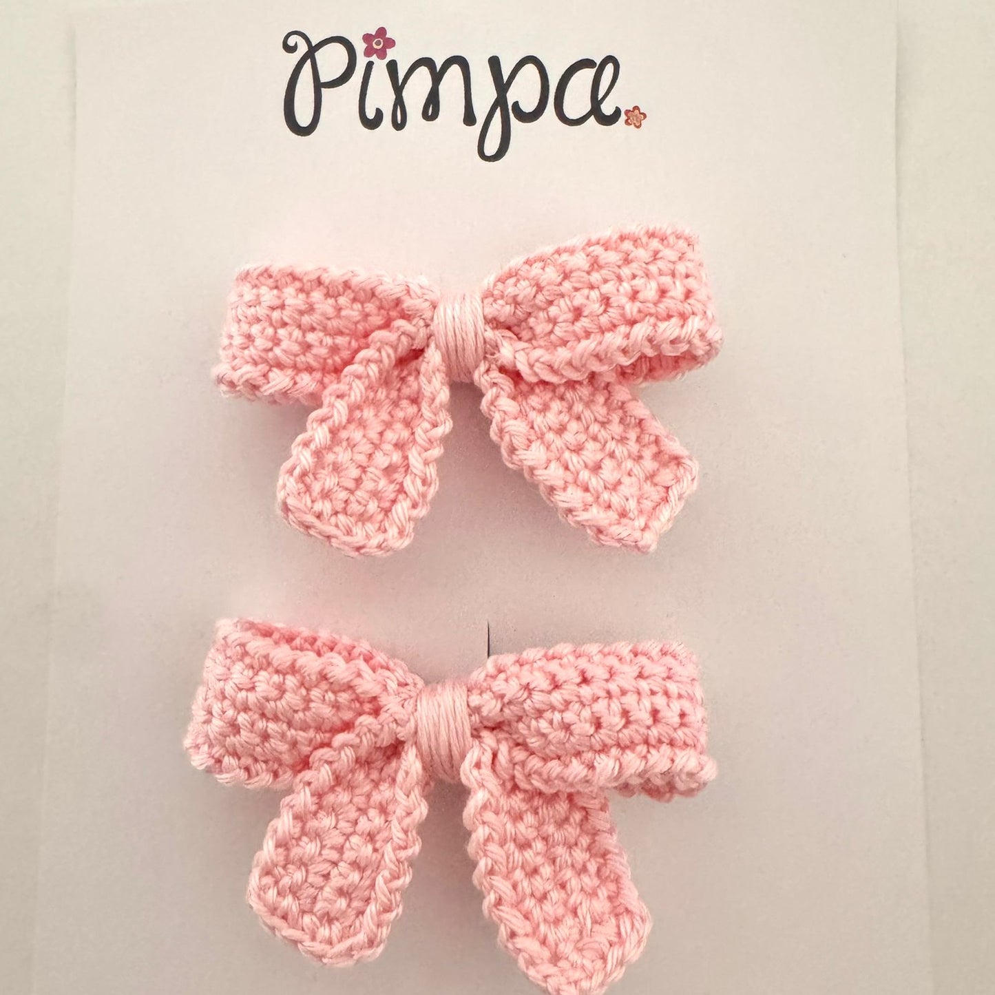 Moños Mini Carolina - Par de Pinzas con Moño Tejido Pequeño