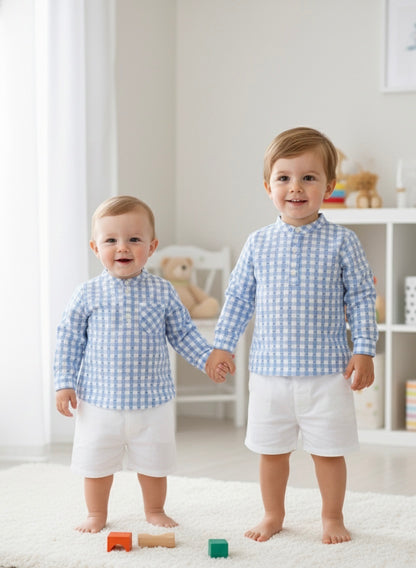 Conjunto Camisa Niño Cuadritos Plumeti