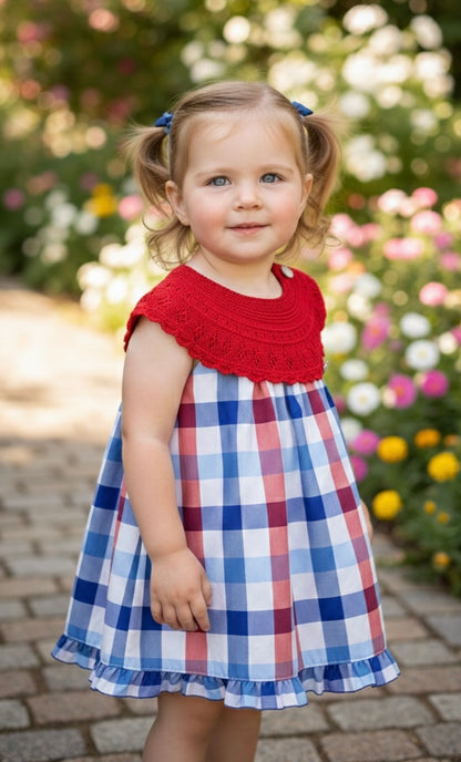 Vestido Cuerpo Redondo Cuadros Rojo JULIANA