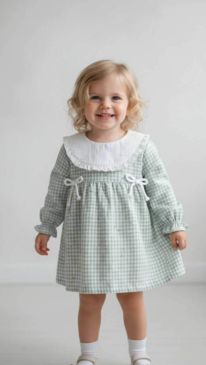 Vestido Verde Cerezas Cuello JULIANA