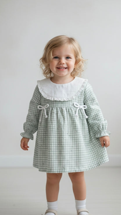 Vestido Verde Cerezas Cuello JULIANA