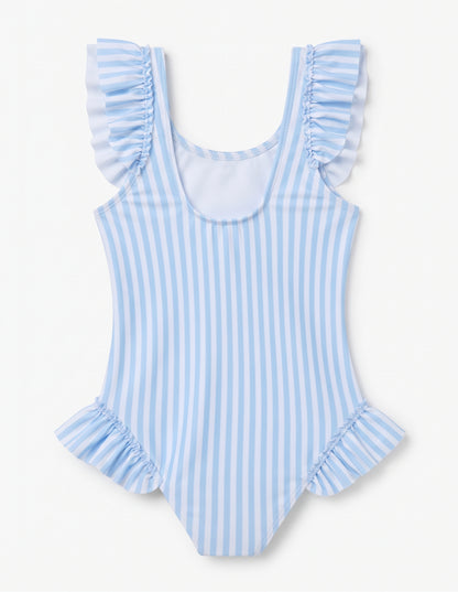 Traje de Baño Rayas Azul Claro