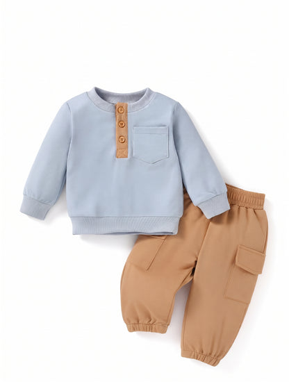 Conjunto Casual Azul Acero