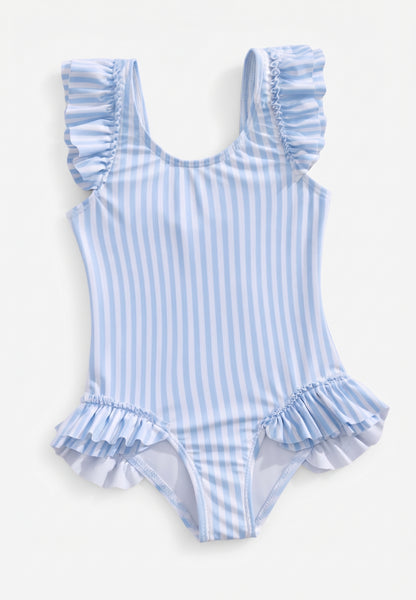 Traje de Baño Rayas Azul Claro
