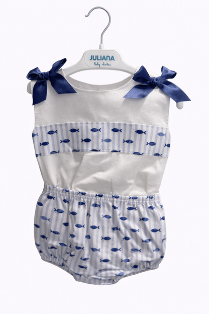 Conjunto Camisa Niña Peces Azul Noche JULIANA