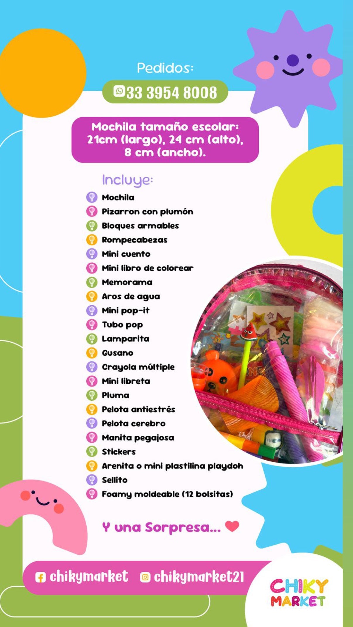 Mochila Kit de Viajerito CHIKY MARKET