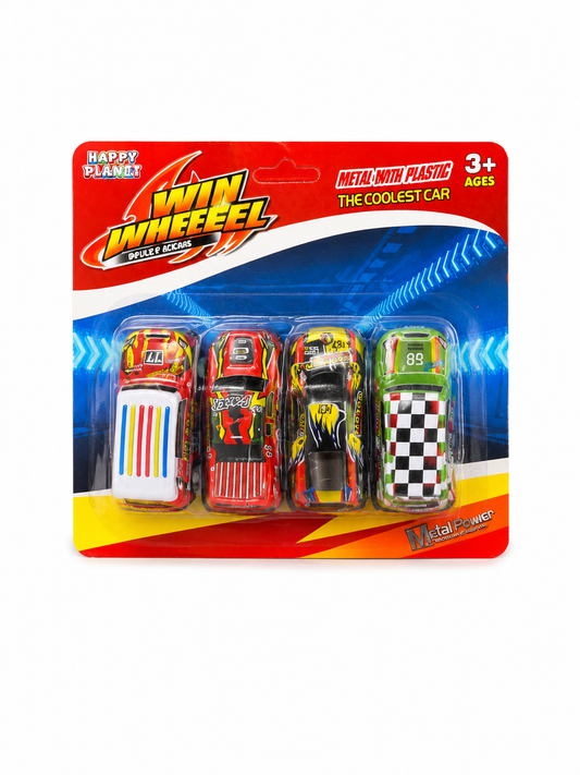 Set de 4 Autos de Carreras Win Wheel Alloy Cars
