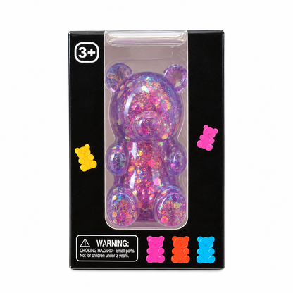 Oso Squishy con Brillantina Holográfica