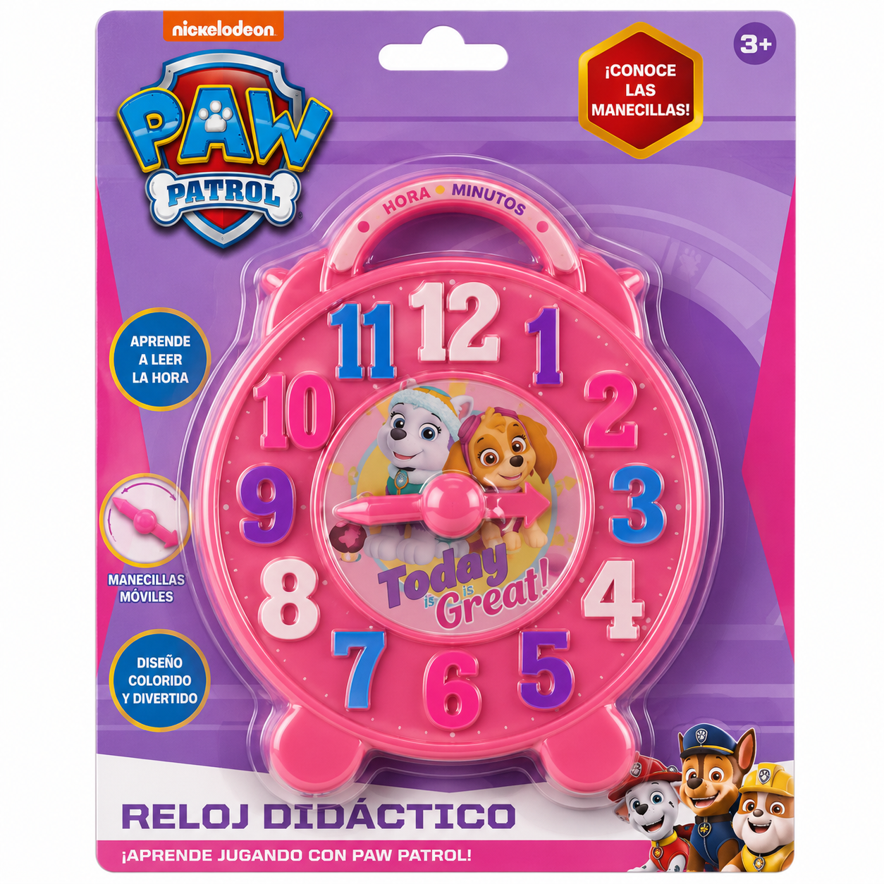 Reloj Didáctico Paw Patrol Skye y Everest
