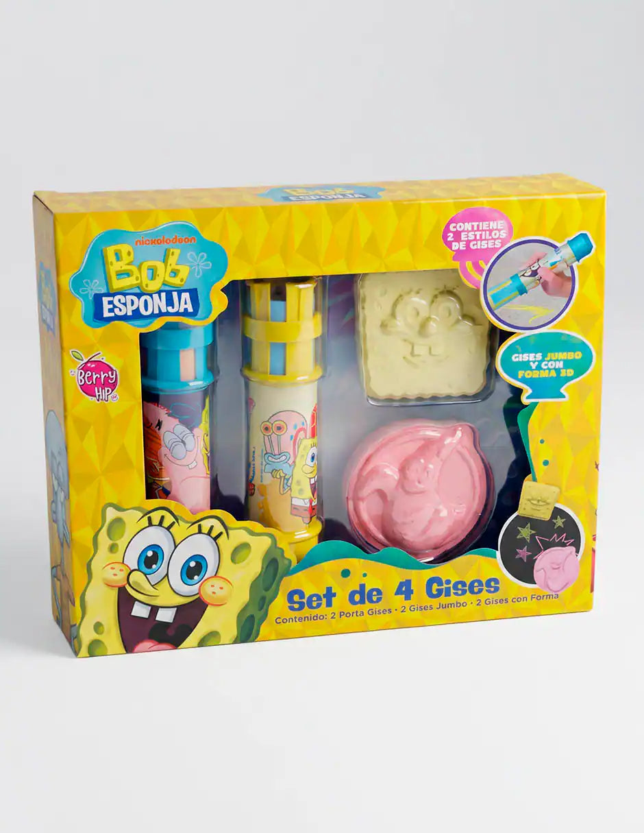 Set de 4 Gises Bob Esponja